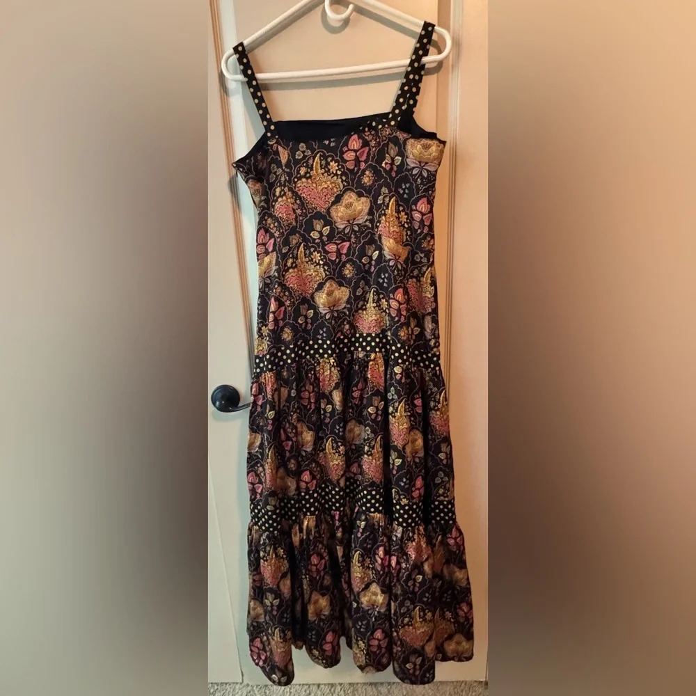 Souleiado Floral Brown ,Orange Dress - Picture 5 of 13
